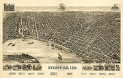 Perspective map of the city of Evansville, Indiana by Henry Wellge, 1888