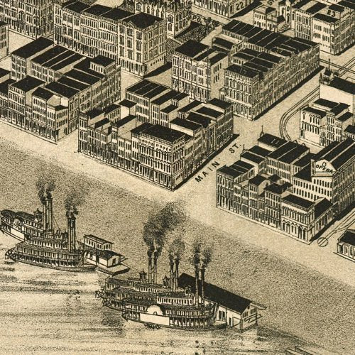 Perspective map of the city of Evansville, Indiana by Henry Wellge, 1888
