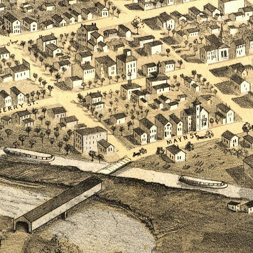 Bird's eye view of the city of Fort Wayne, Indiana by A. Ruger, 1868