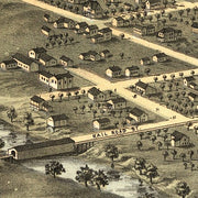 Birds eye view of the city of Kokomo, Indiana by A. Ruger, 1868