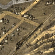 Bird's eye view of the city of Michigan City, Indiana by A. Ruger, 1869