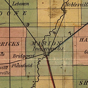 Railroad Map of Indiana, by Col. Thomas A. Morris, 1850