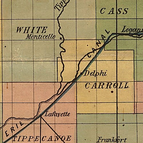 Railroad Map of Indiana, by Col. Thomas A. Morris, 1850