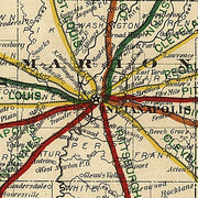 Railroad Map of Indiana, 1896