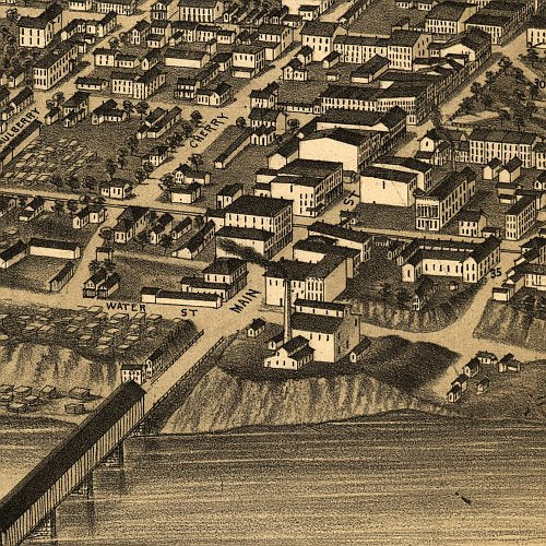 Panoramic view of Terre Haute, Indiana by Beck &amp; Pauli, 1880