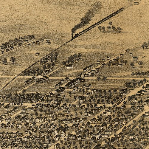 Panoramic view of Terre Haute, Indiana by Beck &amp; Pauli, 1880