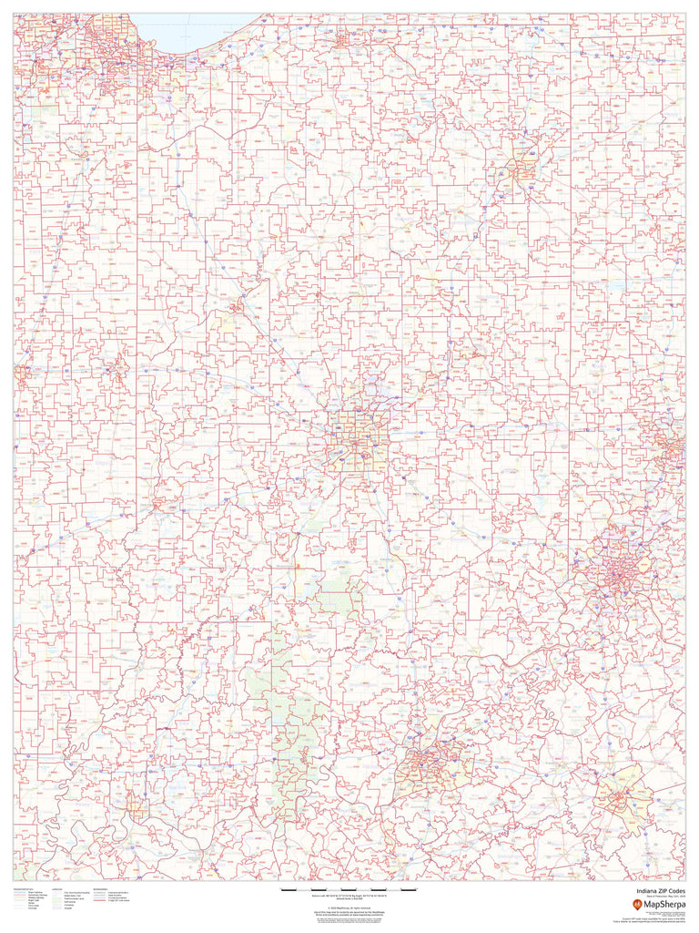 Zip Code Map Indianapolis Indy Zip Code Map Indiana Usa