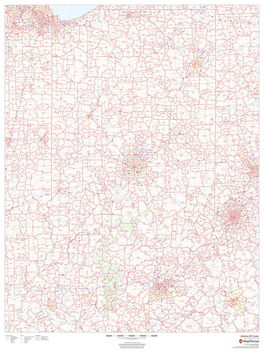 Indiana Zip Code Map Including County Maps