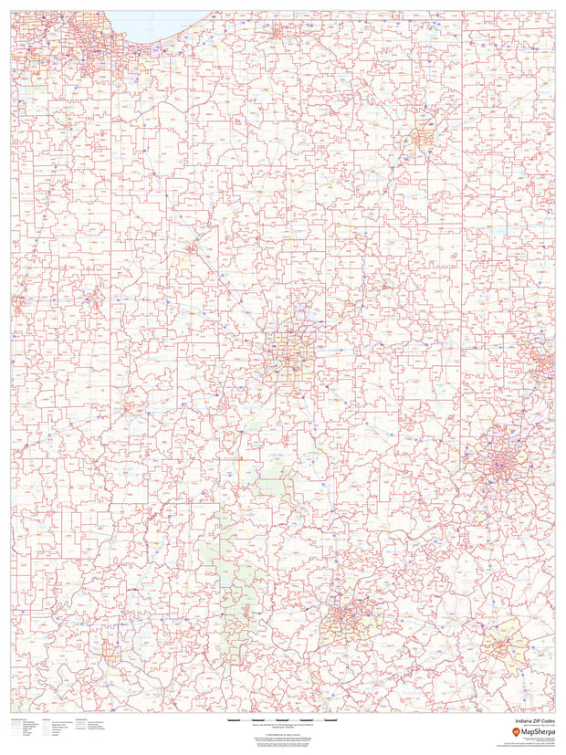 Indiana Zip Code Map