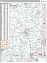 Premium Style Wall Map of Indiana by Market Maps