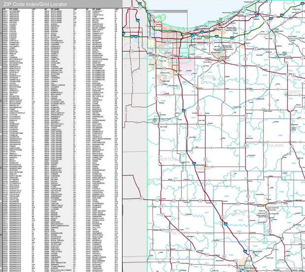 Premium Style Wall Map of Indiana by Market Maps