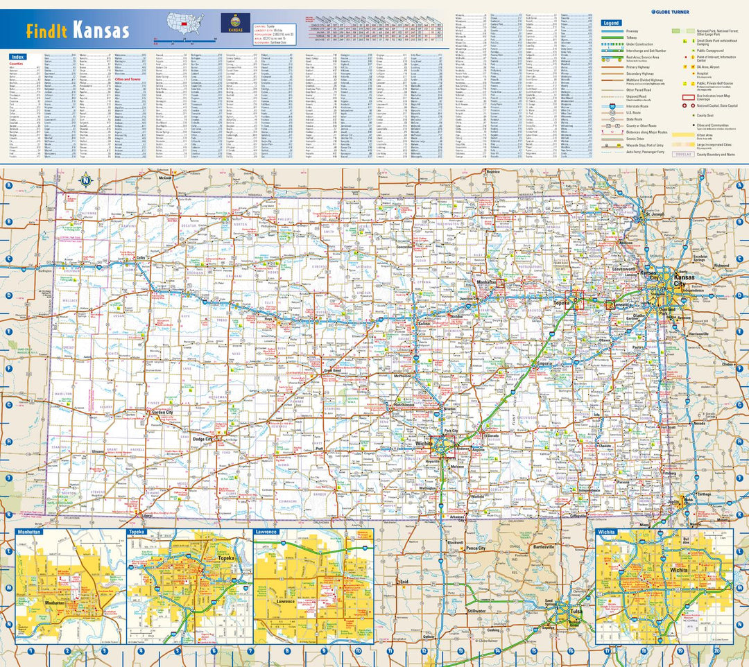 Kansas Wall Map by Globe Turner
