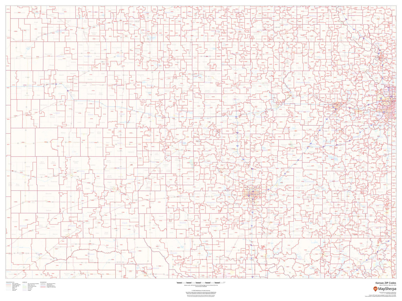 Kansas Zip Code Map