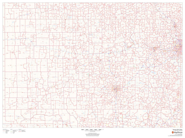 Kansas Zip Code Map – American Map Store