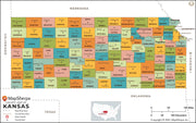 Kansas County Wall Map