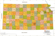 Kansas Zip Code Map with Counties