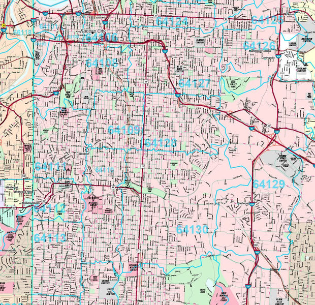 Premium Style Wall Map of Kansas City, KS by Market Maps