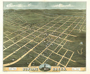 Bird's eye view of the city of Bowling Green, Kentucky by A. Ruger, 1871