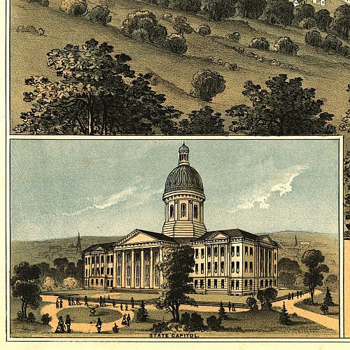 Bird's eye view of the city of Frankfort, the capital of Kentucky by A. Ruger, 1871