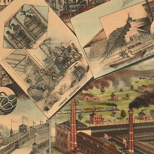 Birds-eye view of Louisville from the river front and Southern Exposition, 1883
