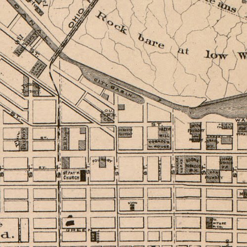 Map of the city of Louisville, Kentucky, New Albany &amp; Jeffersonville, Indiana by Wm. C. Coghlan, 1873