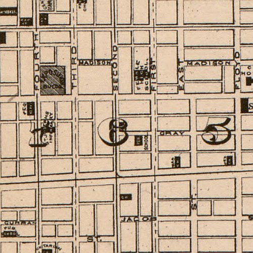 Map of the city of Louisville, Kentucky, New Albany &amp; Jeffersonville, Indiana by Wm. C. Coghlan, 1873
