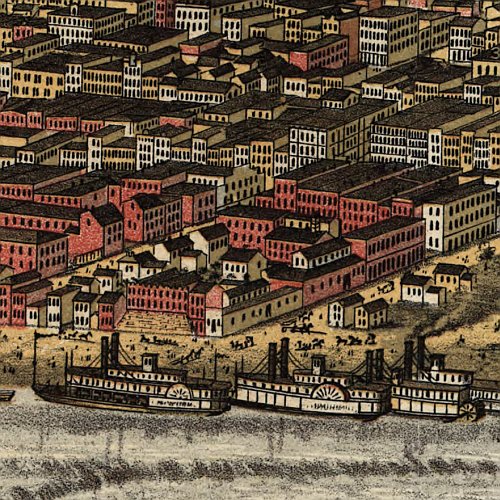 Bird's eye view of Louisville, Kentucky by A. Ruger, 1876