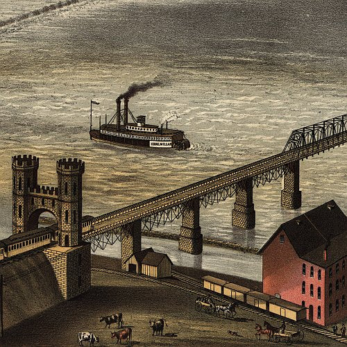 Bird's eye view of Louisville, Kentucky by A. Ruger, 1876