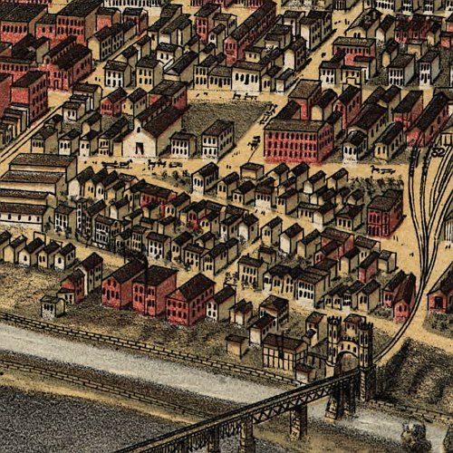 Bird's eye view of Louisville, Kentucky by A. Ruger, 1876