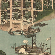 Bird's eye view of Paducah, Kentucky by J. Blanton Postlethwaite, 1889