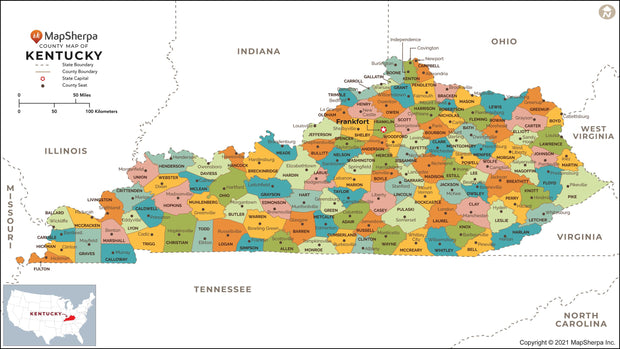 Kentucky County Map