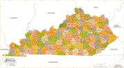 Kentucky Zip Code Map with Counties