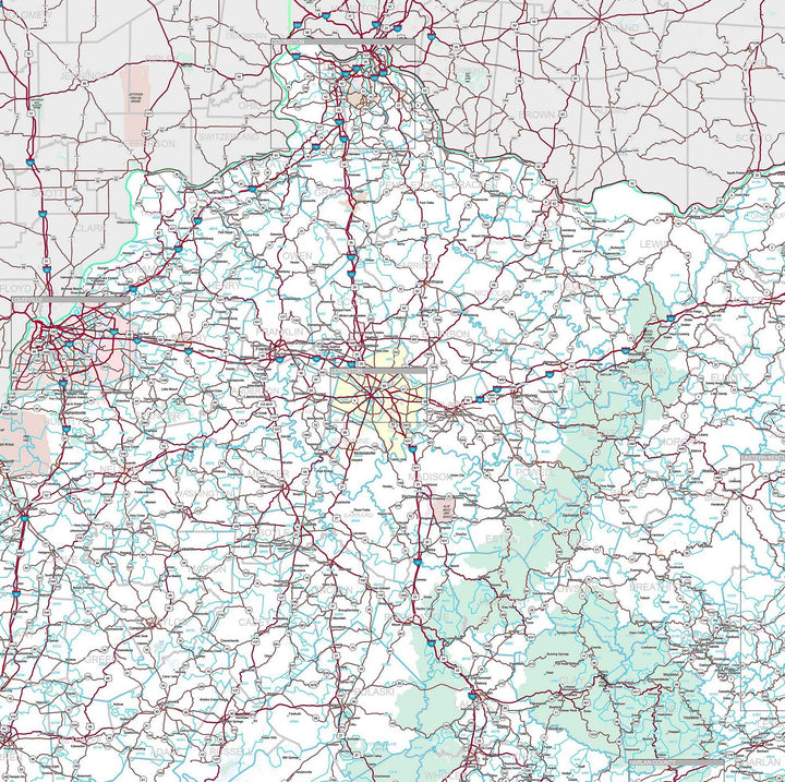 Premium Style Wall Map of Kentucky