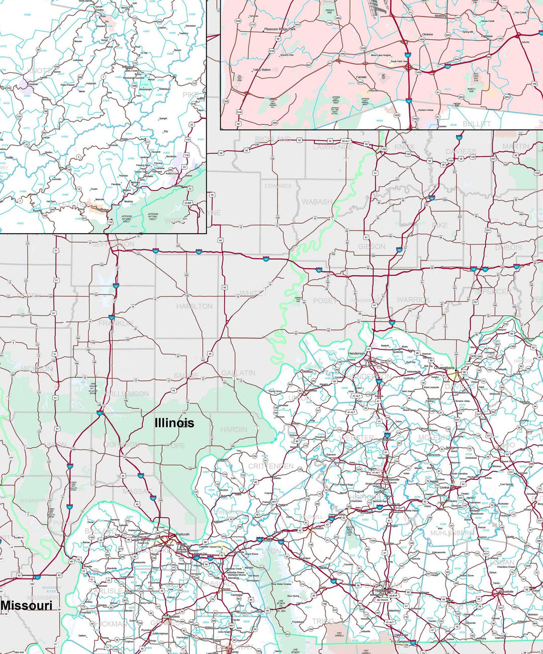 Premium Style Wall Map of Kentucky