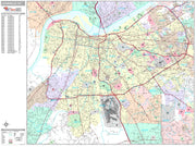 Premium Style Wall Map of Louisville, KY. by Market Maps