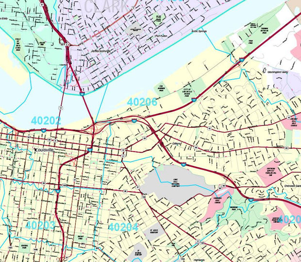 Premium Style Wall Map of Louisville, KY. by Market Maps – American Map ...