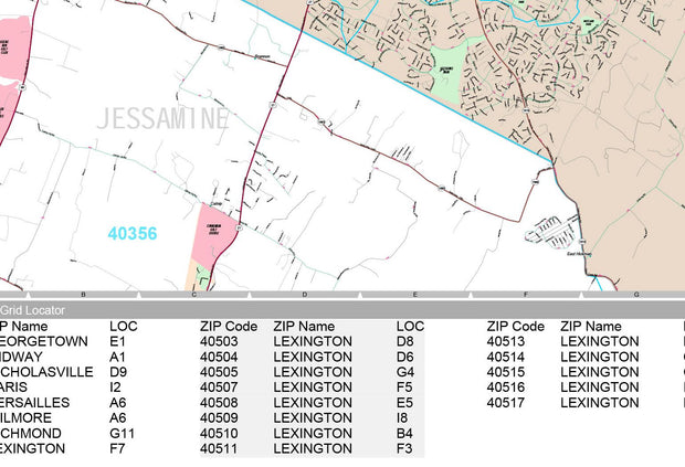 Premium Style Wall Map of Lexington, KY. by Market Maps