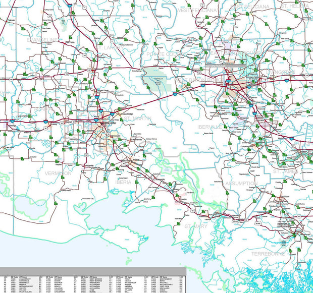 Premium Style Wall Map of Louisiana by Market Maps