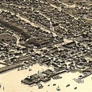 Bird's eye view of the town of Nantucket by J. J. Stoner, 1881