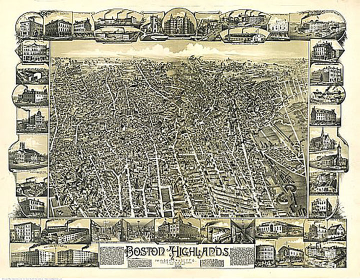 Boston Highlands, Wards 19, 20, 21 &amp; 22 of Boston by O.H. Bailey &amp; Co., 1888