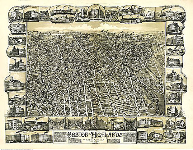 Boston Highlands, Wards 19, 20, 21 & 22 of Boston by O.H. Bailey & Co., 1888