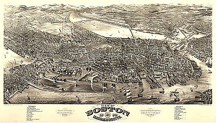 View of Boston, Massachusetts by H.H. Rowley &amp; Co., 1880