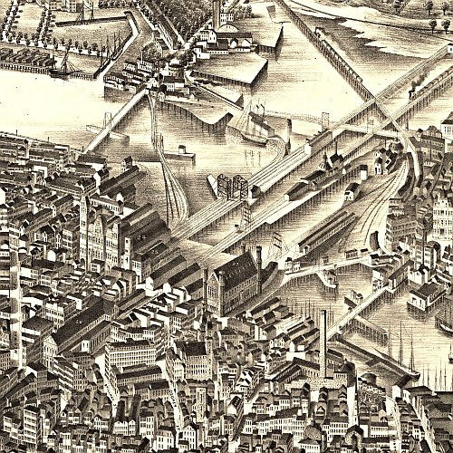 View of Boston, Massachusetts by H.H. Rowley &amp; Co., 1880