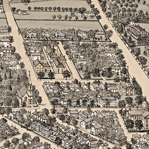 Dedham, Mass. by E. Whitefield, 1876