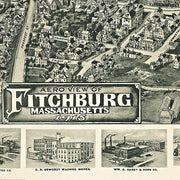 Aero view of Fitchburg, Massachusetts by T. M. Fowler, 1915