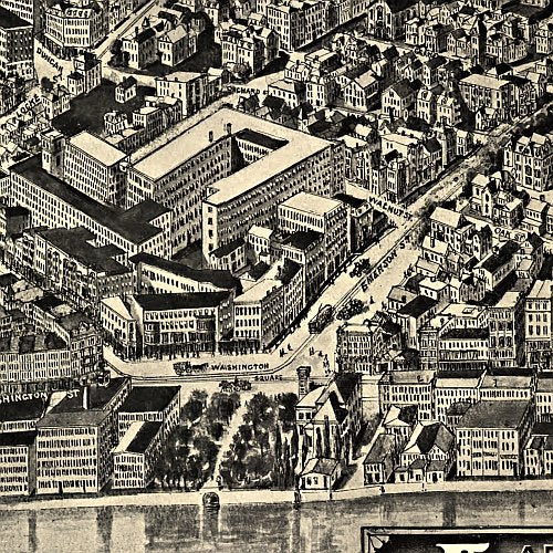 Aero view of Haverhill, Massachusetts by Fowler &amp; Downs, 1914