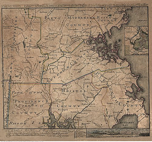 Massachusetts by Bernard Romans, 1775