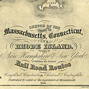 Massachusetts, CT, RI, and parts of NH & NY by Archibald Kennedy, 1846