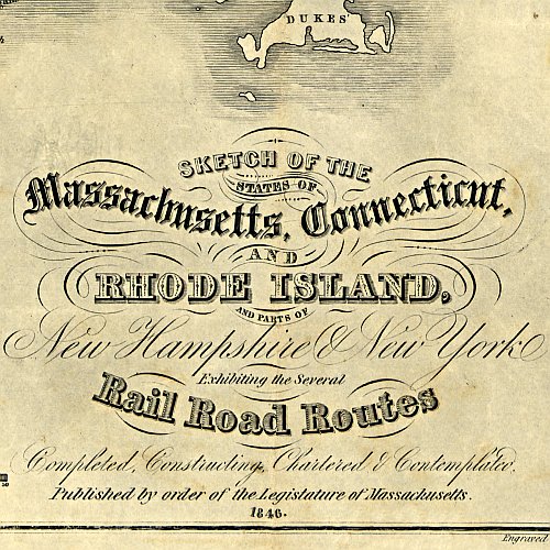 Massachusetts, CT, RI, and parts of NH & NY by Archibald Kennedy, 1846