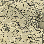 Massachusetts, CT, RI, and parts of NH & NY by Archibald Kennedy, 1846